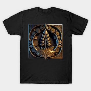 Just a Golden Floral Ornament T-Shirt